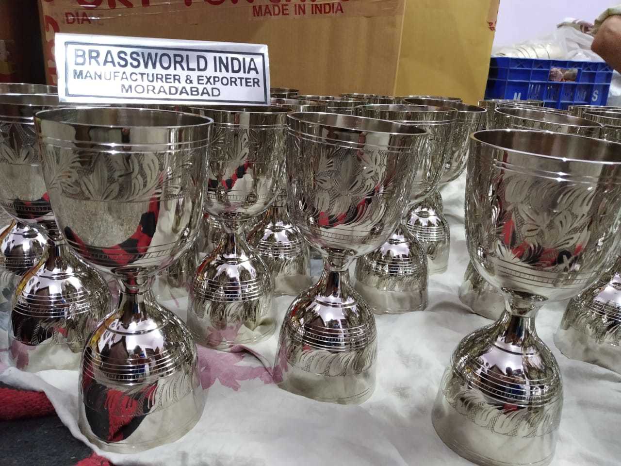 Brass Engraved Silver Chalice By Brassworld India Church Supplies