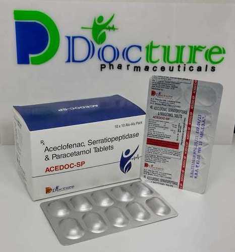 Aceclofenac Serratiopeptidase And Paracetamol Tablets - Age Group: Adult