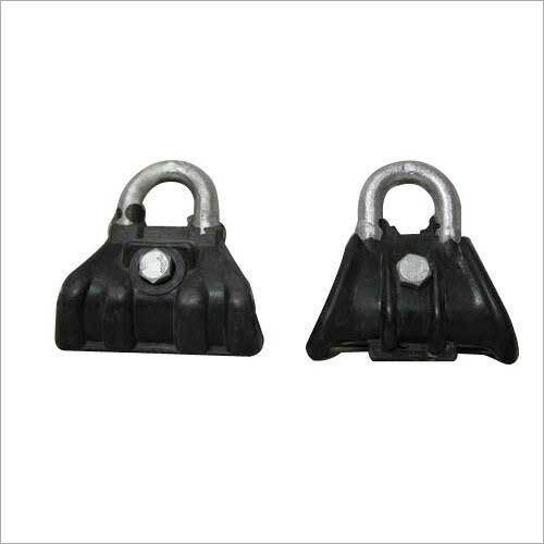 Aluminum Suspension Clamp - Aluminum, Industrial Grade, Black and Silver, Color Coated Finish | Features: Durable Metal, Versatile Design