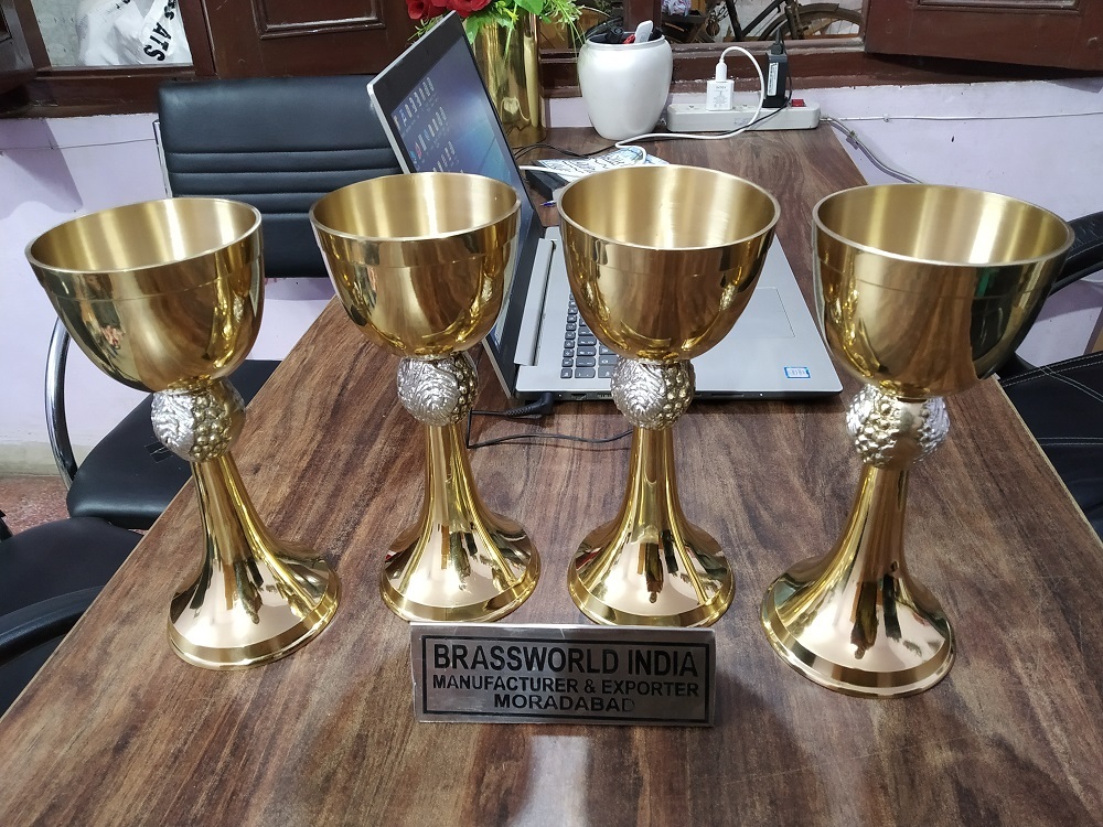 Chalice With Silver Knob Engraved With Paten Church Supplies