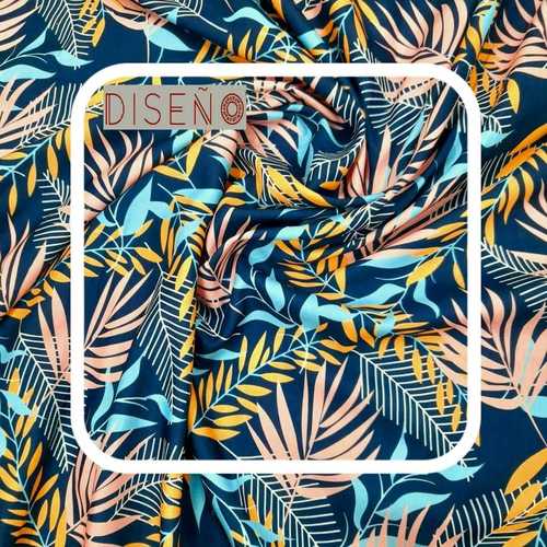 Poly Rayon Print Fabric - Width 44 Inches, Multicolour Digital Prints | Ideal for Women's Ethnic Wear, Tops & Blouses, Machine Washable