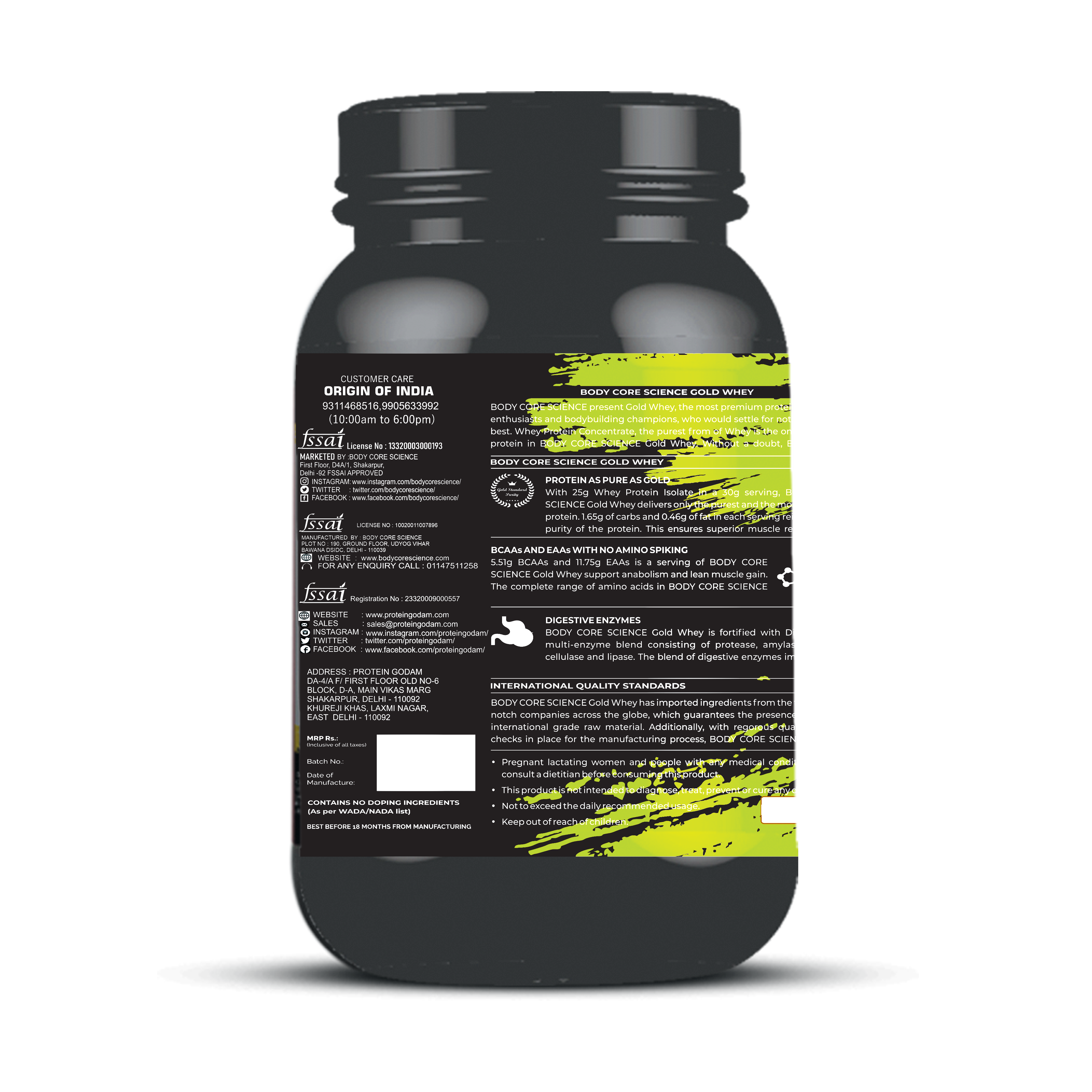 Bcs Gold Whey Green-1kg(vanilla) Dosage Form: Powder