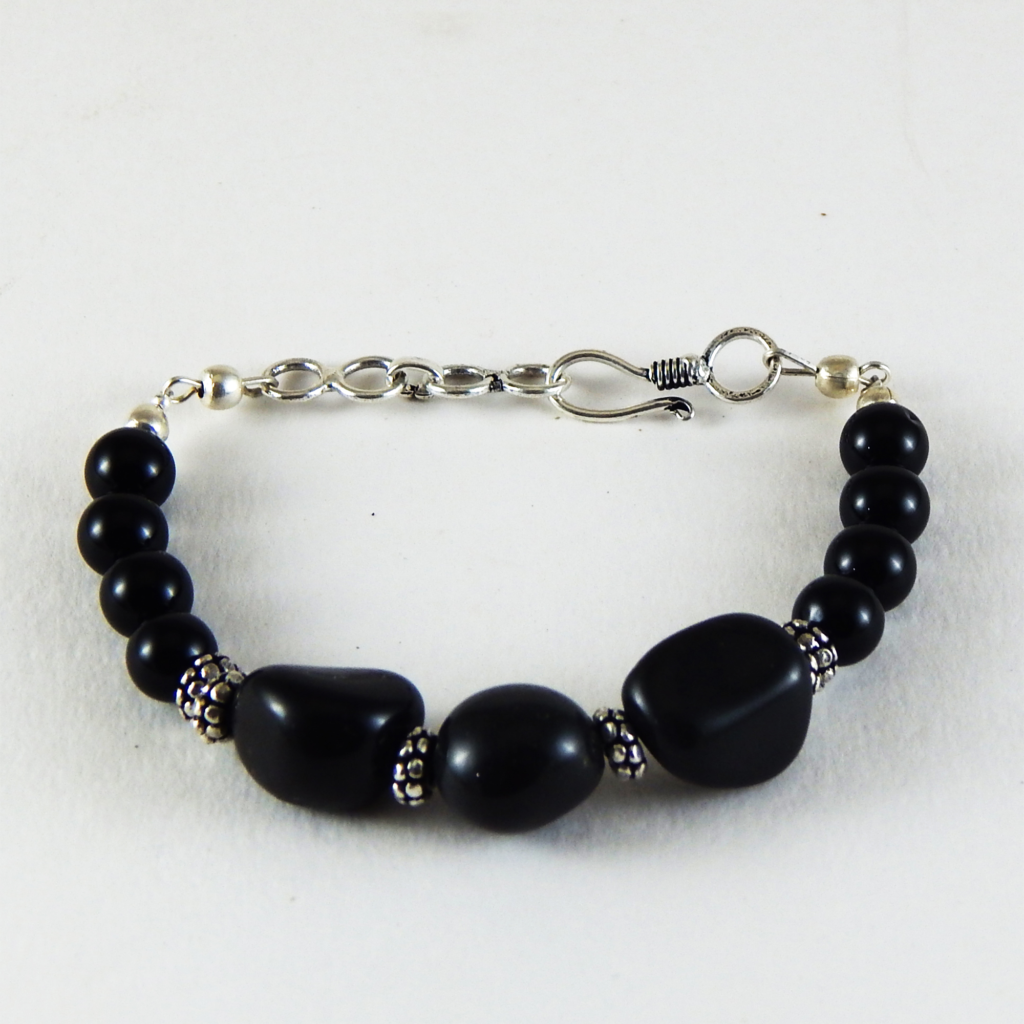 Health Gemstone Black Agate Root Chakra Bracelet