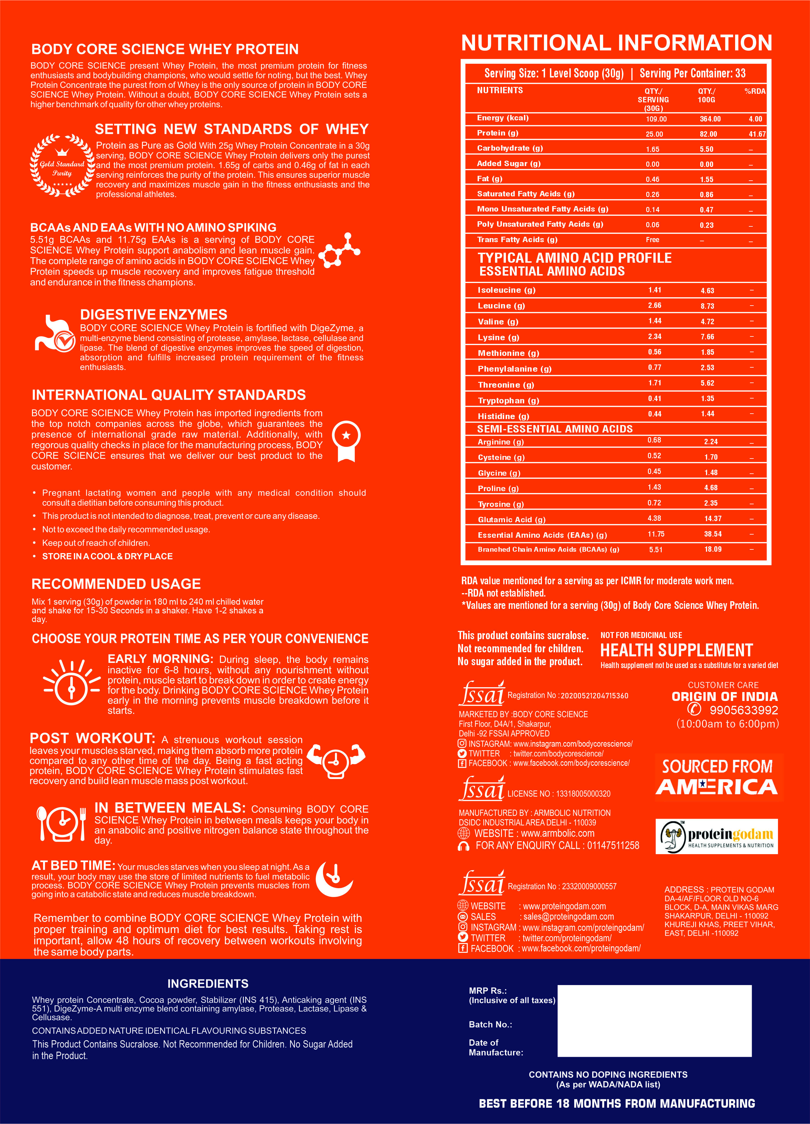Strawberry Bcs High Whey Protein -1kg Dosage Form: Powder