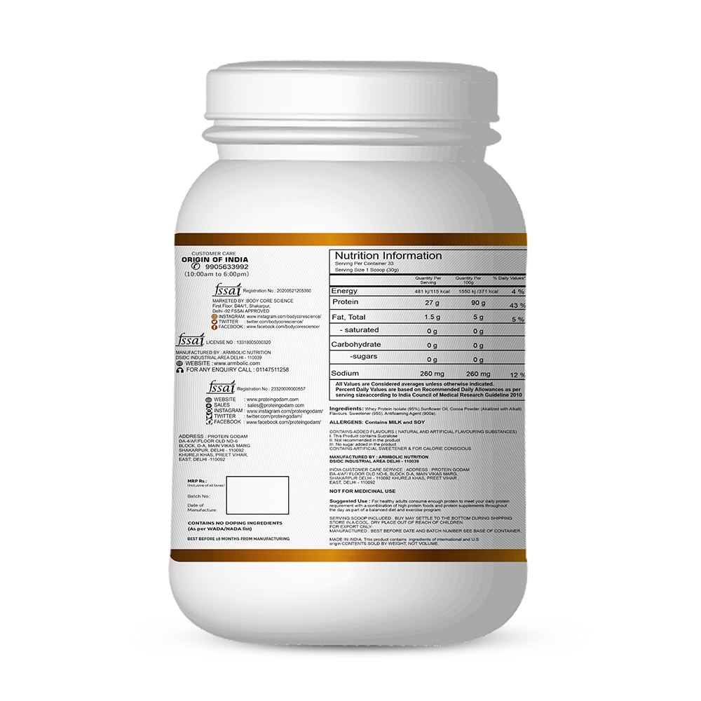 Bcs Whey Isolate White-1kg(chocolate)