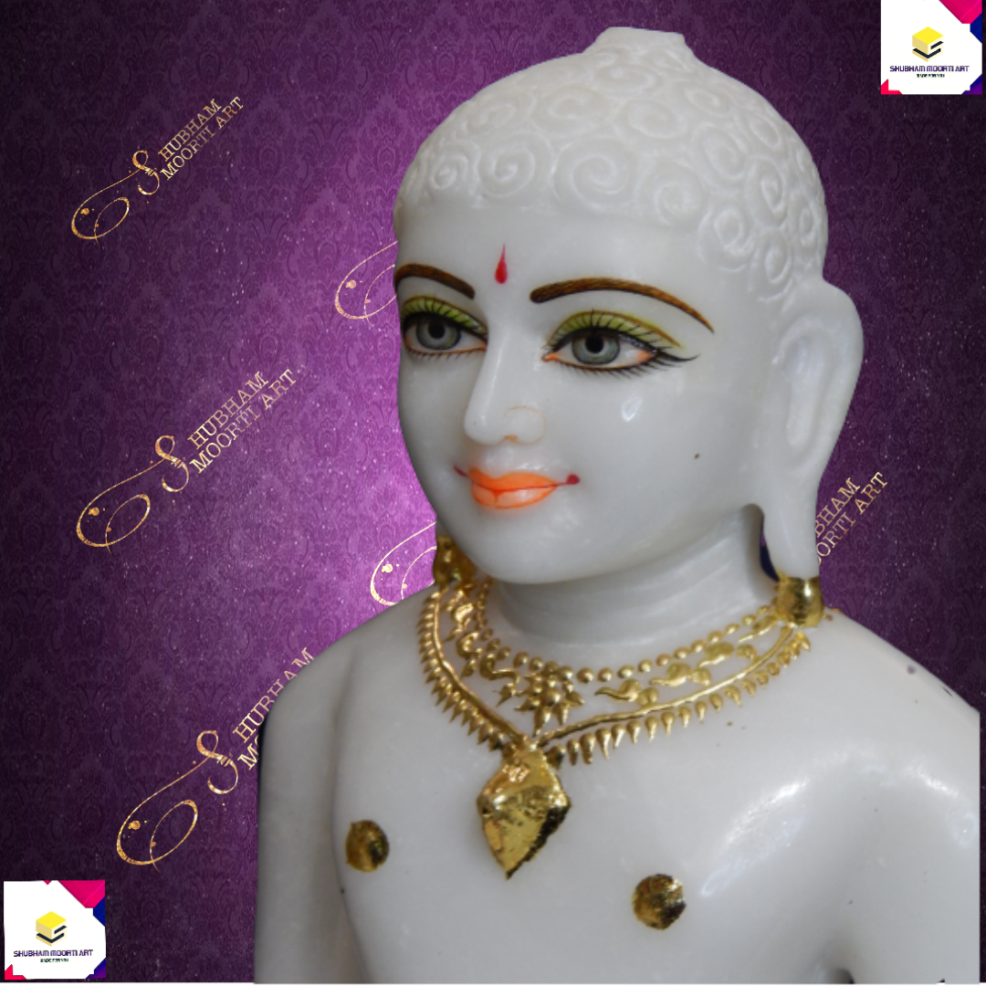 Mahaveer Jain Statue - Marble, Sizes From 3 Inches To 6 Feet | Curved, Painted, Polished, Ideal For Home Decoration And Religious Activities