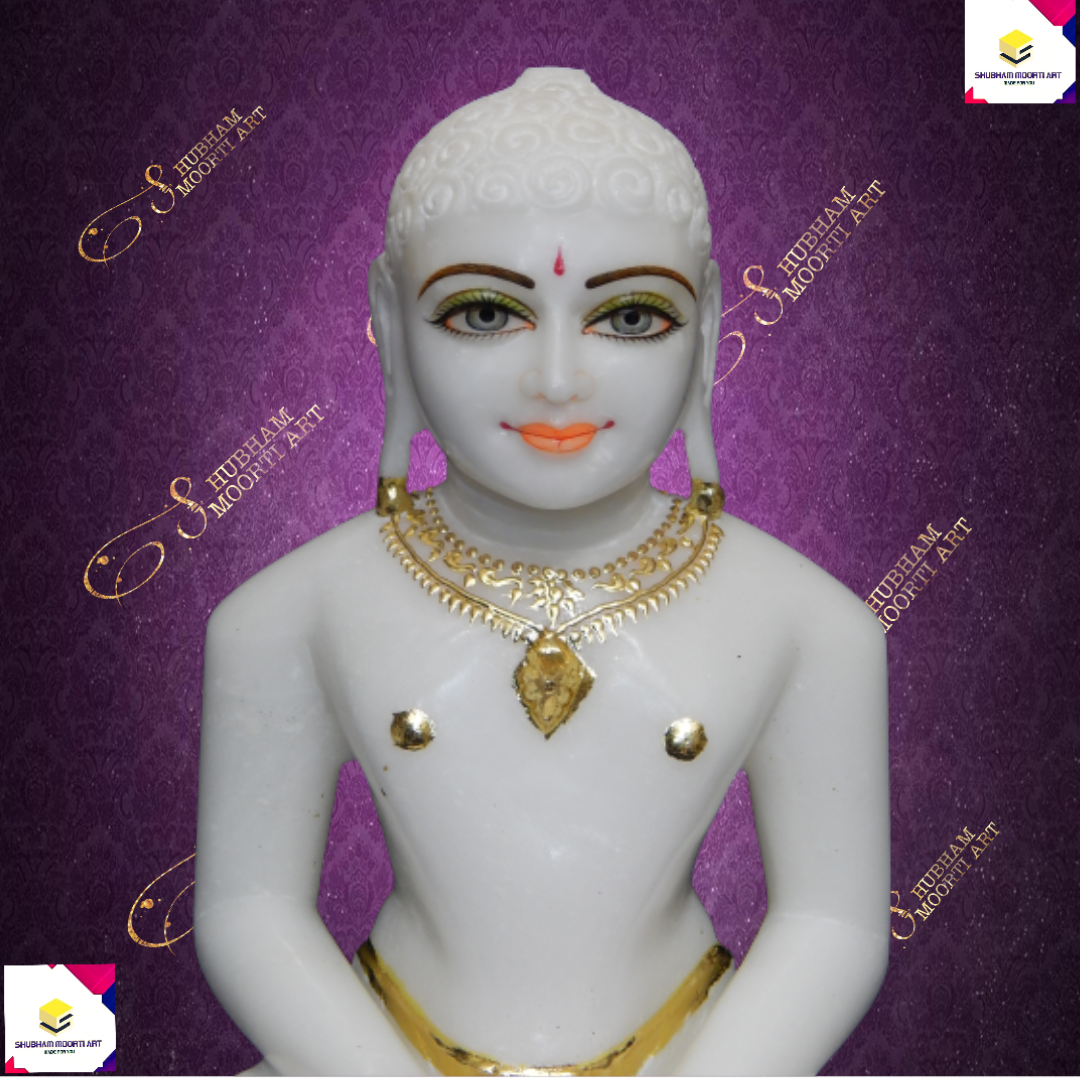 Mahaveer Jain Statue - Marble, Sizes From 3 Inches To 6 Feet | Curved, Painted, Polished, Ideal For Home Decoration And Religious Activities