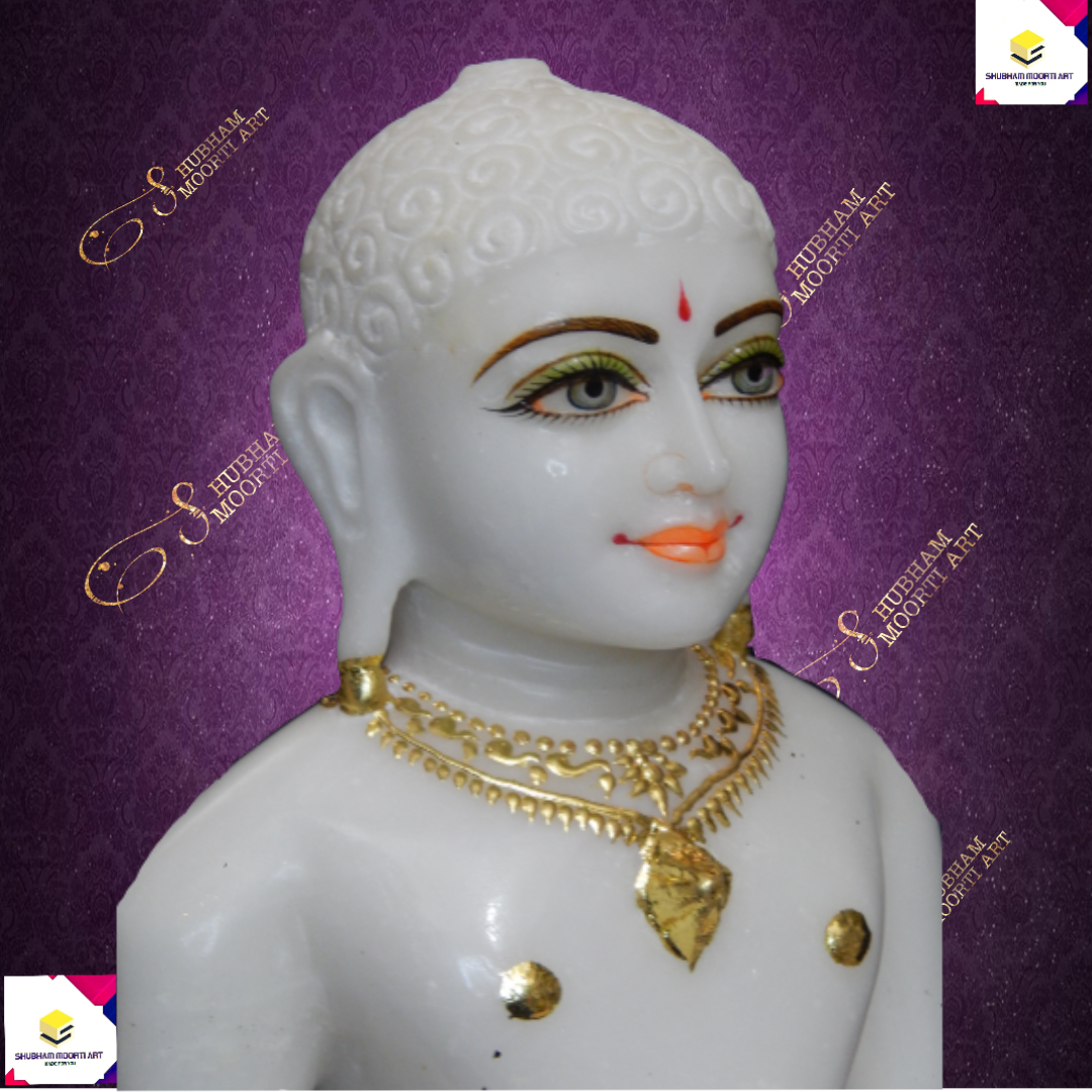 Mahaveer Jain Statue - Marble, Sizes From 3 Inches To 6 Feet | Curved, Painted, Polished, Ideal For Home Decoration And Religious Activities