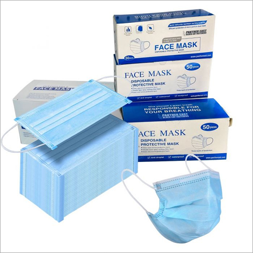 Disposable 3 Ply Medical Face Mask - Color: Blue