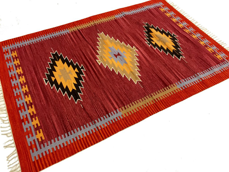 Cotton Flat Weave Floor Carpets Back Material: Woven Back