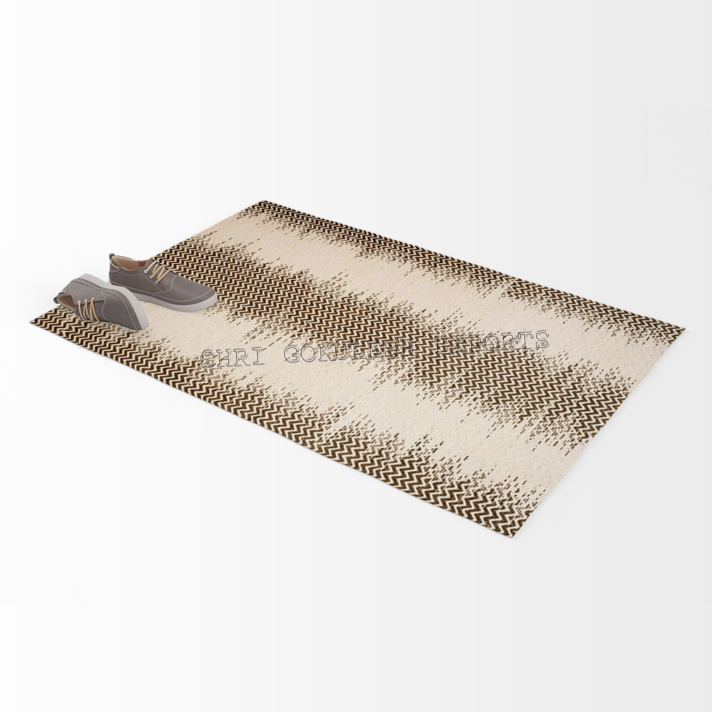 Indian Handmade Cotton Carpets Back Material: Woven Back
