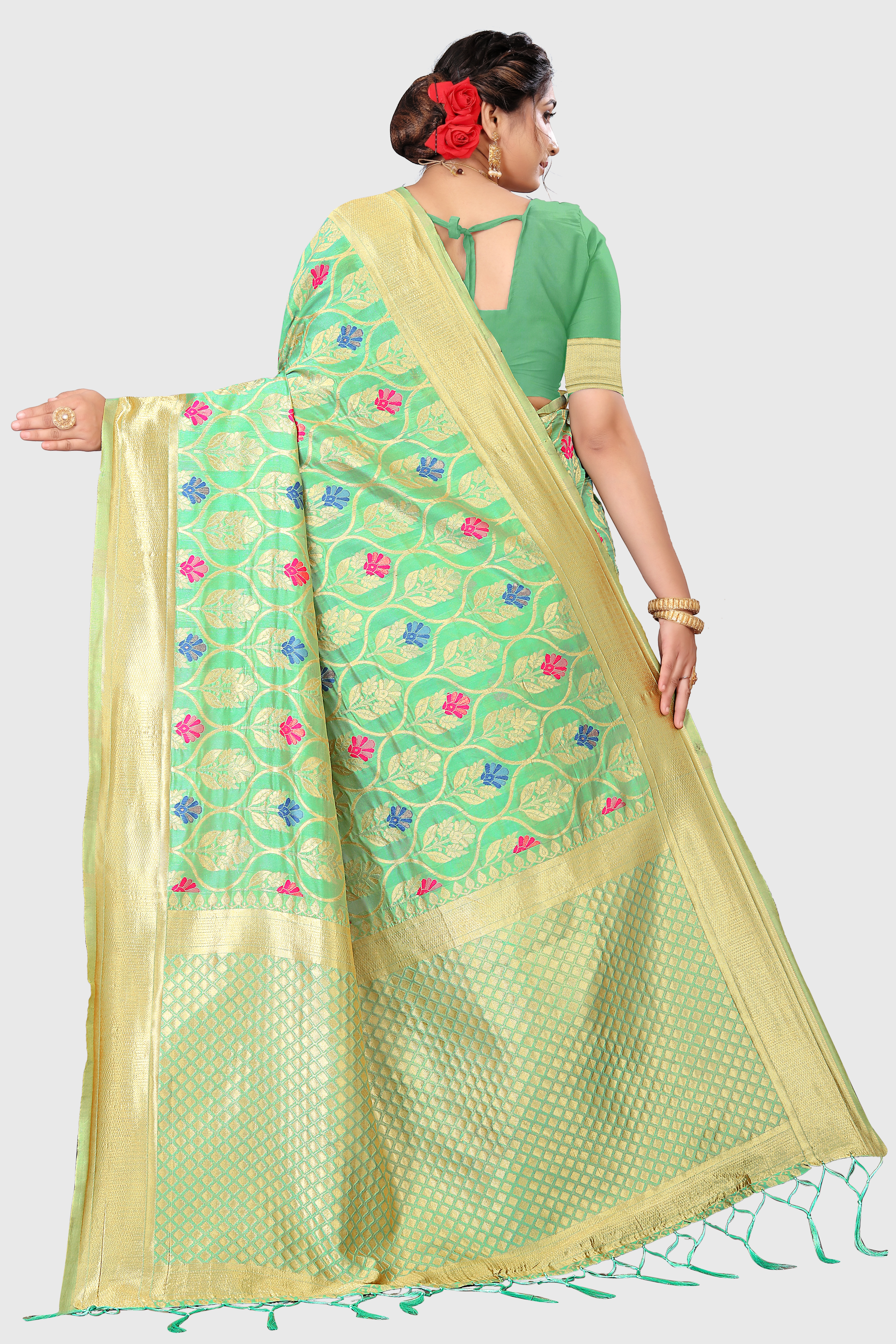 Pista Indian Jacquard Saris