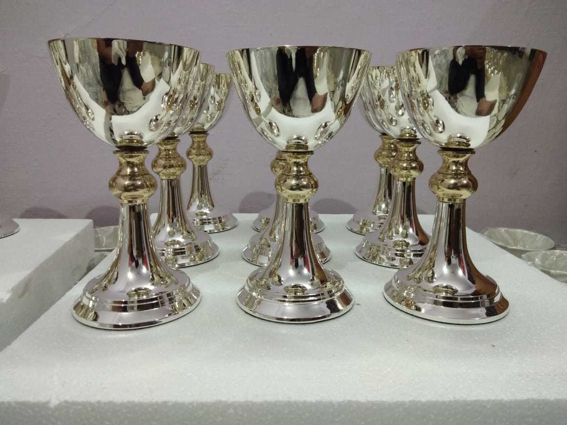 Brass Classic Shining Chalice With Paten Church Supplies