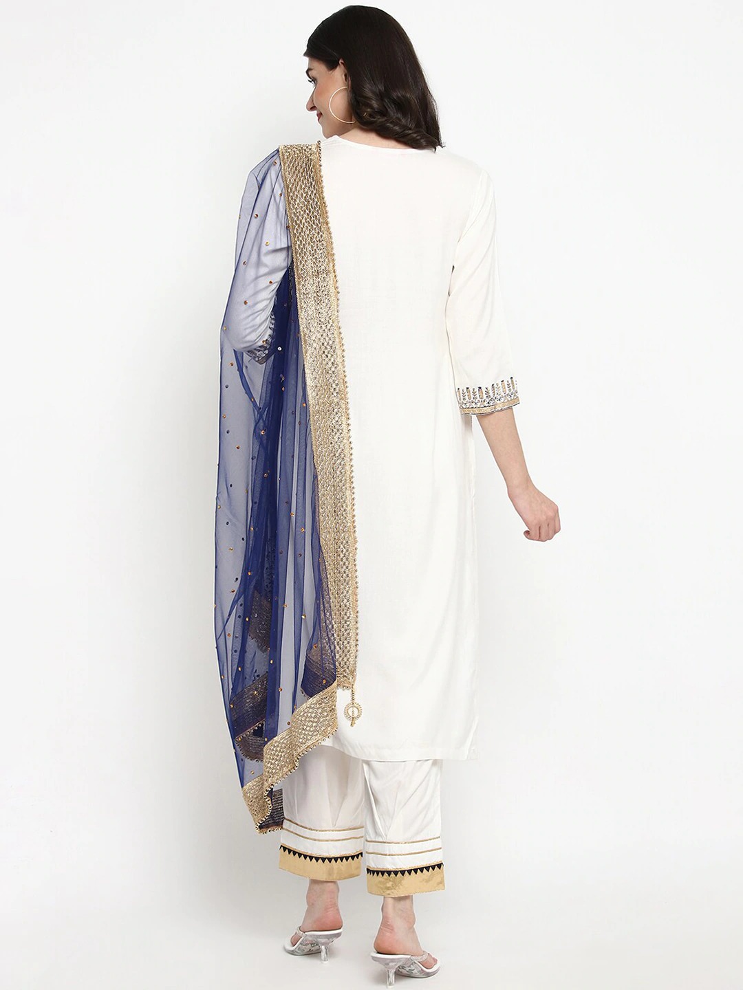 White Kurta Pant Set For Women