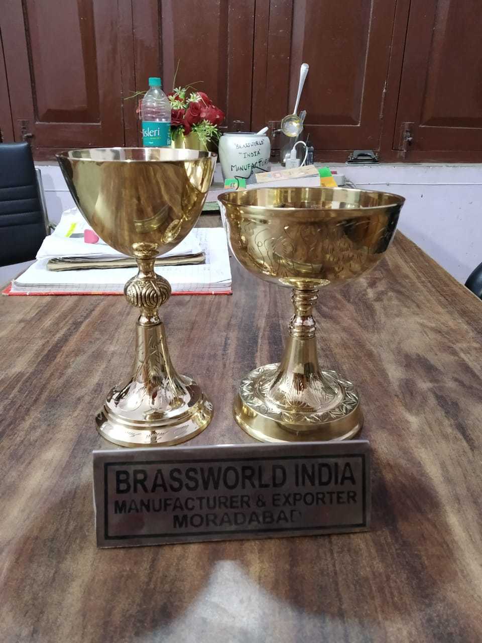 Brass Full Sized Chalice And Paten Church Engraved Church Supplies