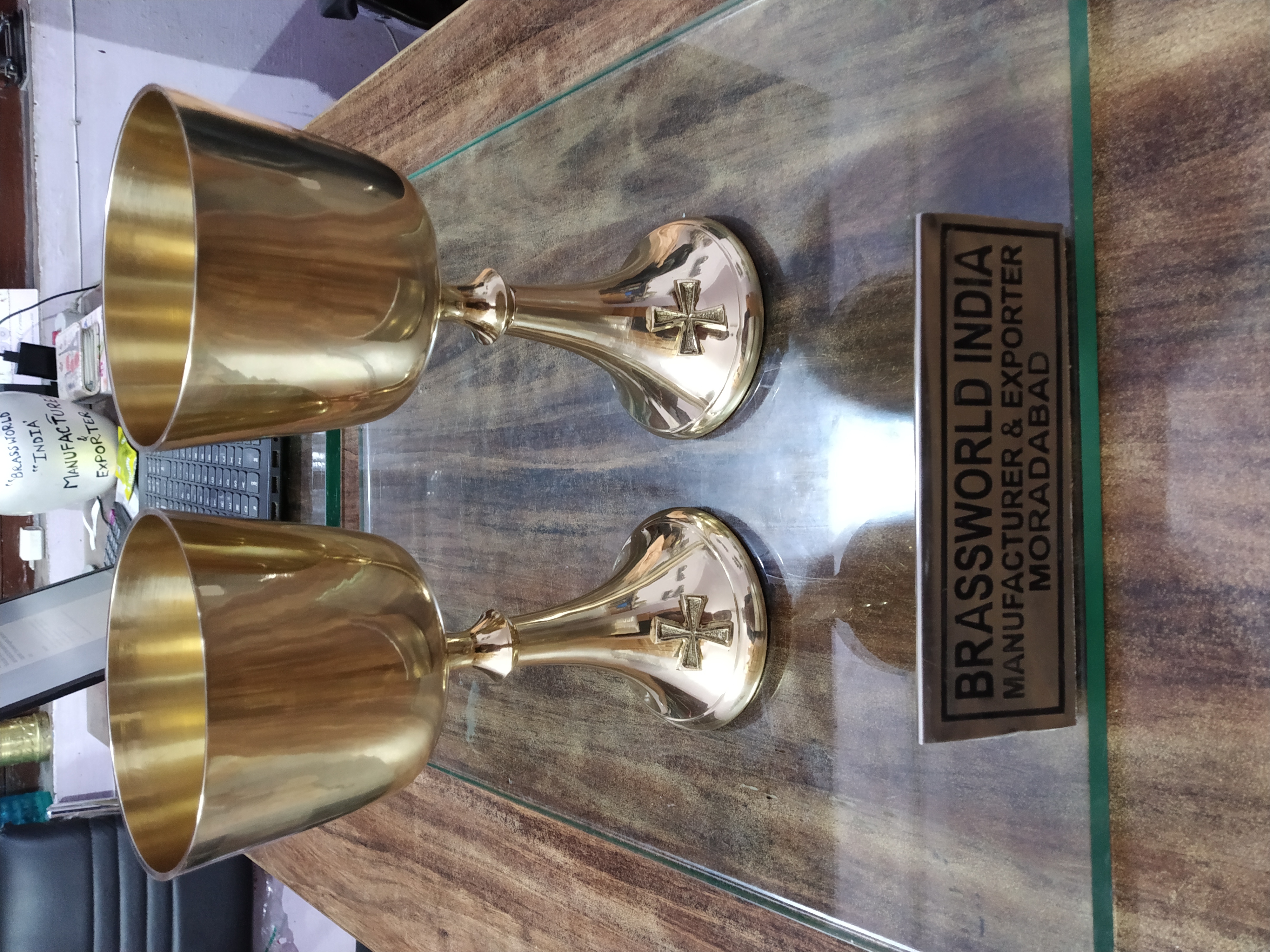 Brass Full Sized Chalice And Paten Church Engraved Church Supplies