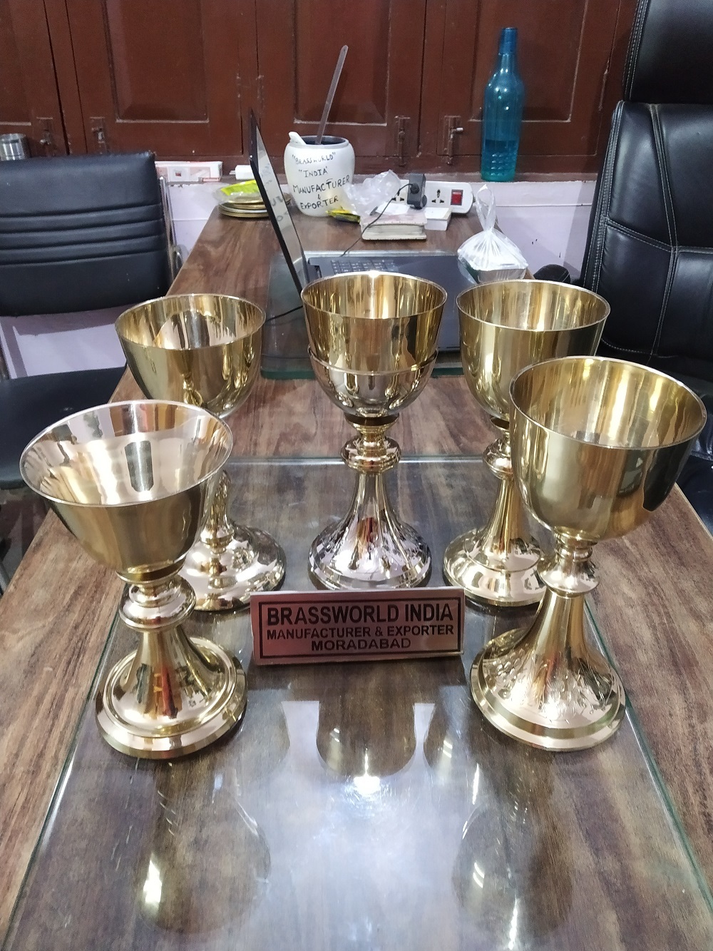 Brass Full Sized Chalice And Paten Church Engraved Church Supplies