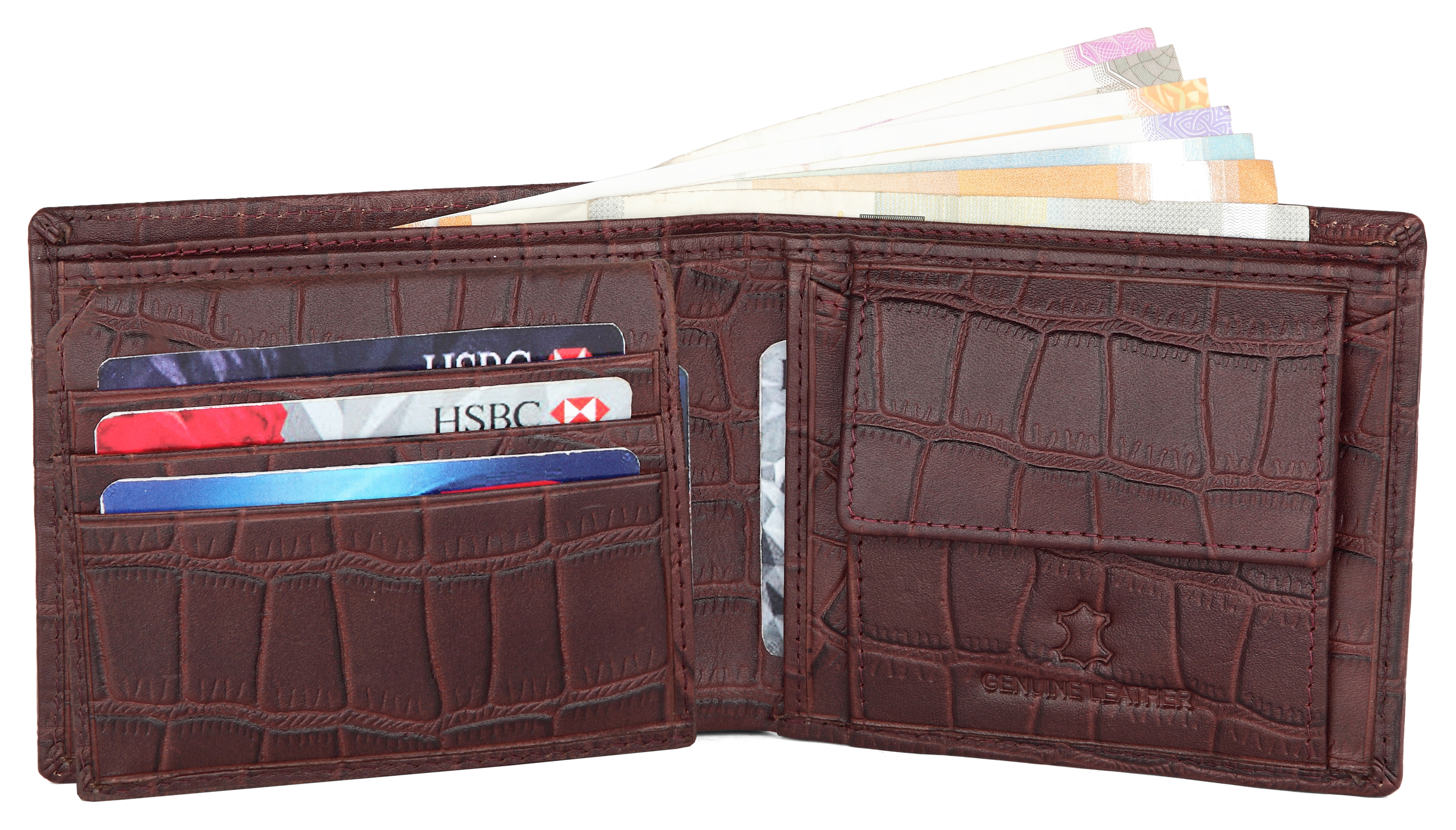 Maroon Rfid Protected Genuine High Quality Leather Wallet For Men