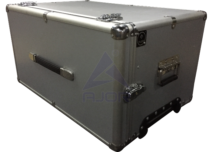 Laparoscopy Flight Case - Aluminum Material, Customized Size, Plain Black/silver/grey Finish | Medical Instruments Carrying Case With Hard Plastic Handle