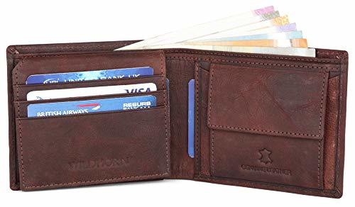 Genuine Leather Wallet - Free Size, Brown Bi-fold Fashion Style For Men