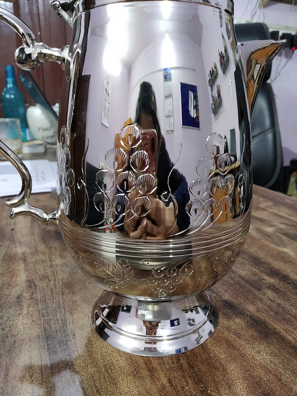 Brass Silver Communion Jug Engraved With Cross Church Supplies