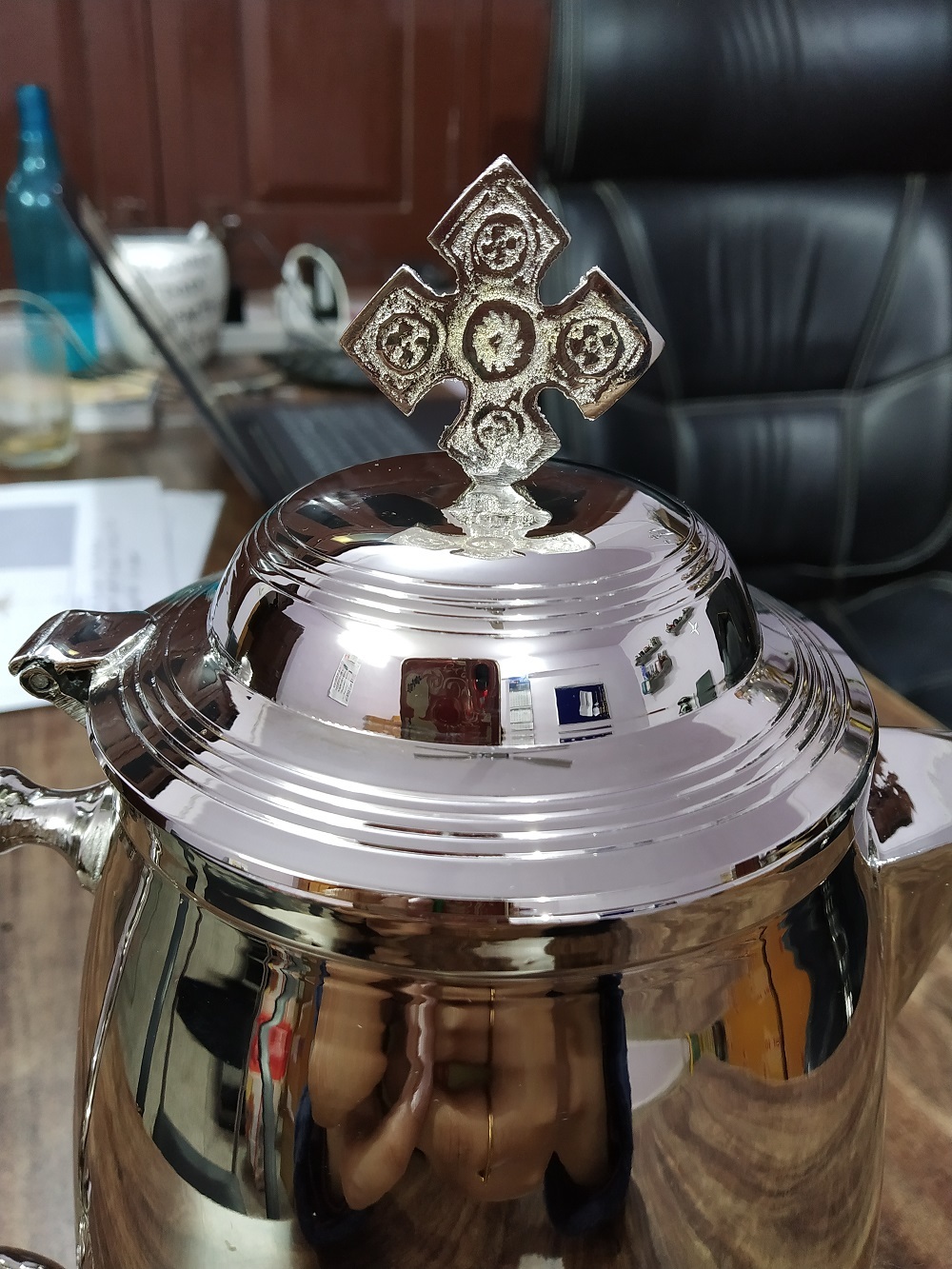 Brass Silver Communion Jug Engraved With Cross Church Supplies