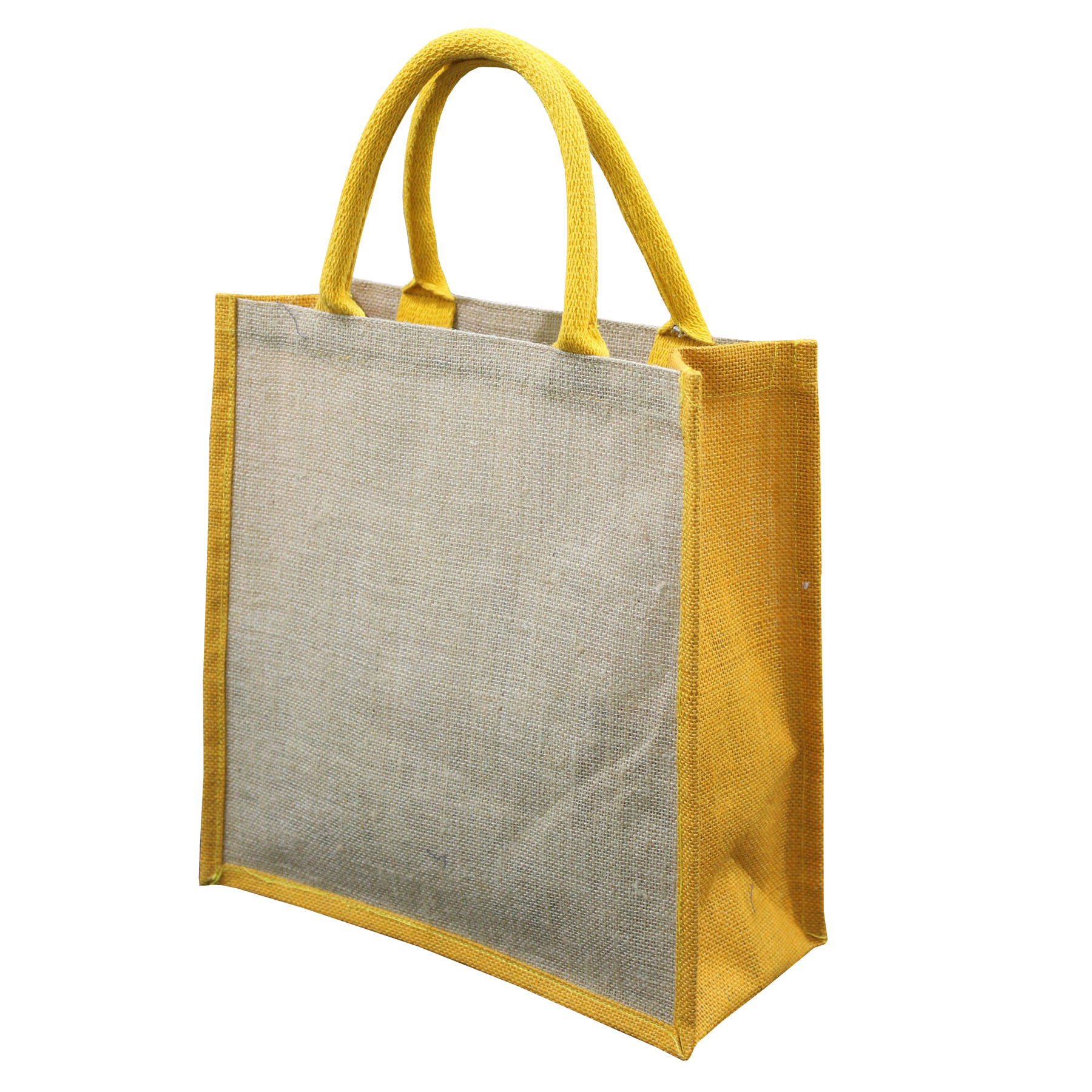 Available In All Color Pp Laminated Jute Tote Bag With Padded Rope Handle