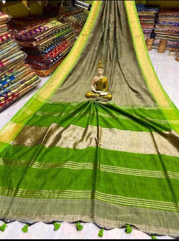 Blue. Jori Border Contrast Pallu Saree