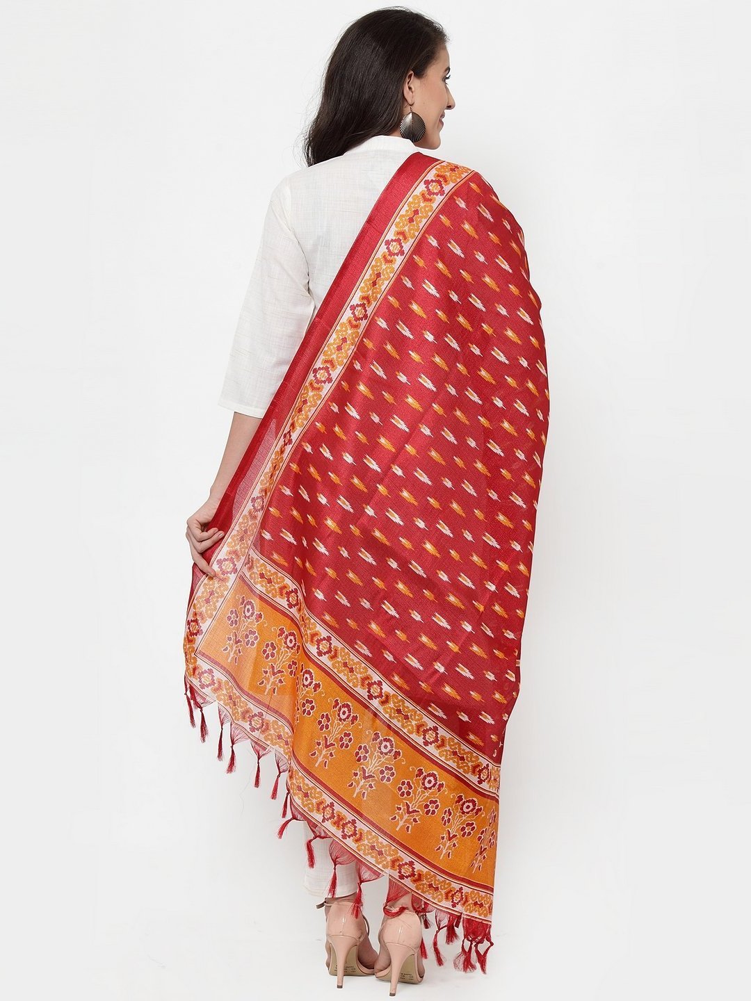 Off White Off-whitea Solid Kurta With Trousers And Dupatta