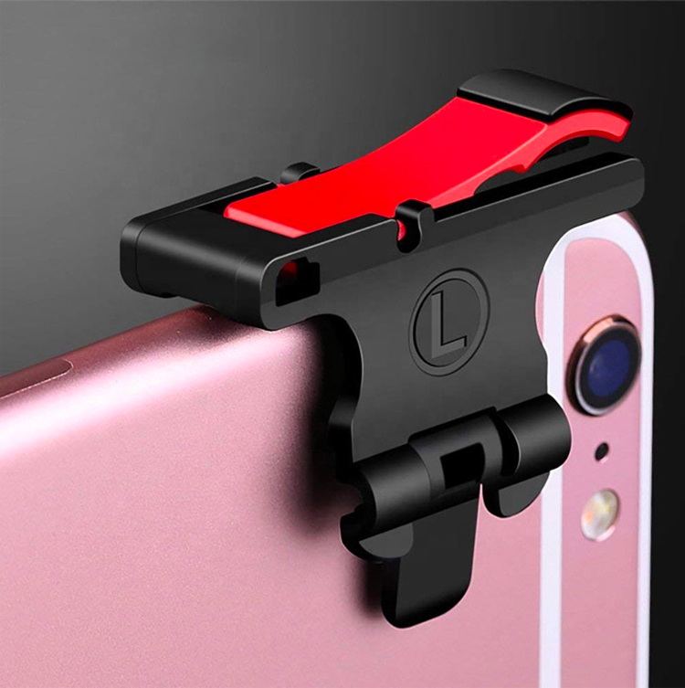 D9 Pubg Fire Key Shooter Controller Fire Button Aim Key Mobile Gaming Trigger L1r1 - Abs Material | Black & Red Color, Adjustable Clip Tightness, Supports Android & Ios