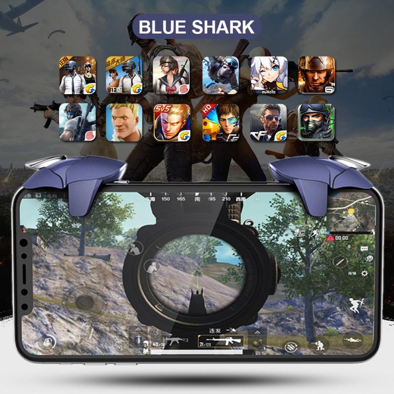 Blue Shark Gamepad Trigger Aim Button L1 R1 Shooter Joystick For Pubg Game Body Material: Abs+metal