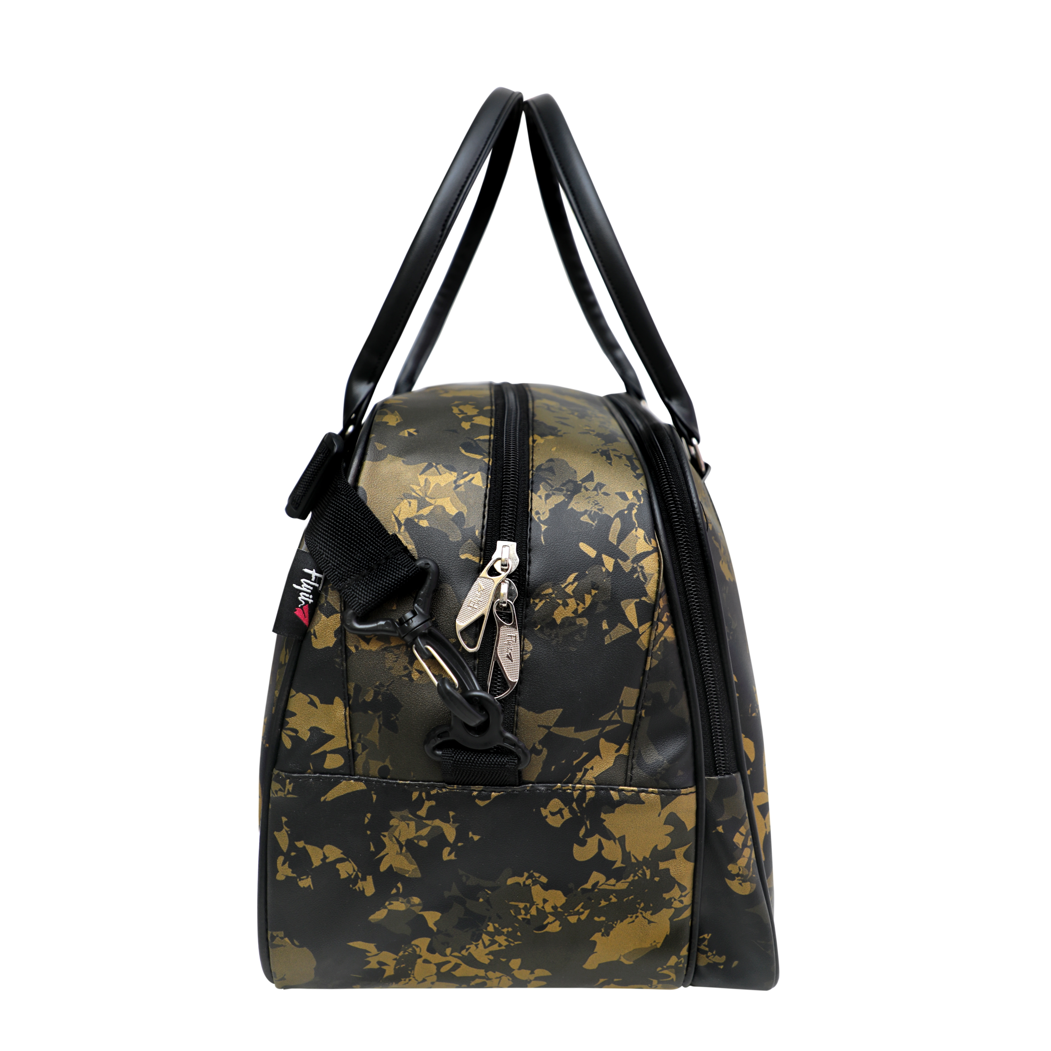 Travel Duffle Bag - Leather, 15 X 12 X 9 Inch, Green | 25 Liter Capacity, Cute Colorful Print Design, Convenient Handles, Zip Closure