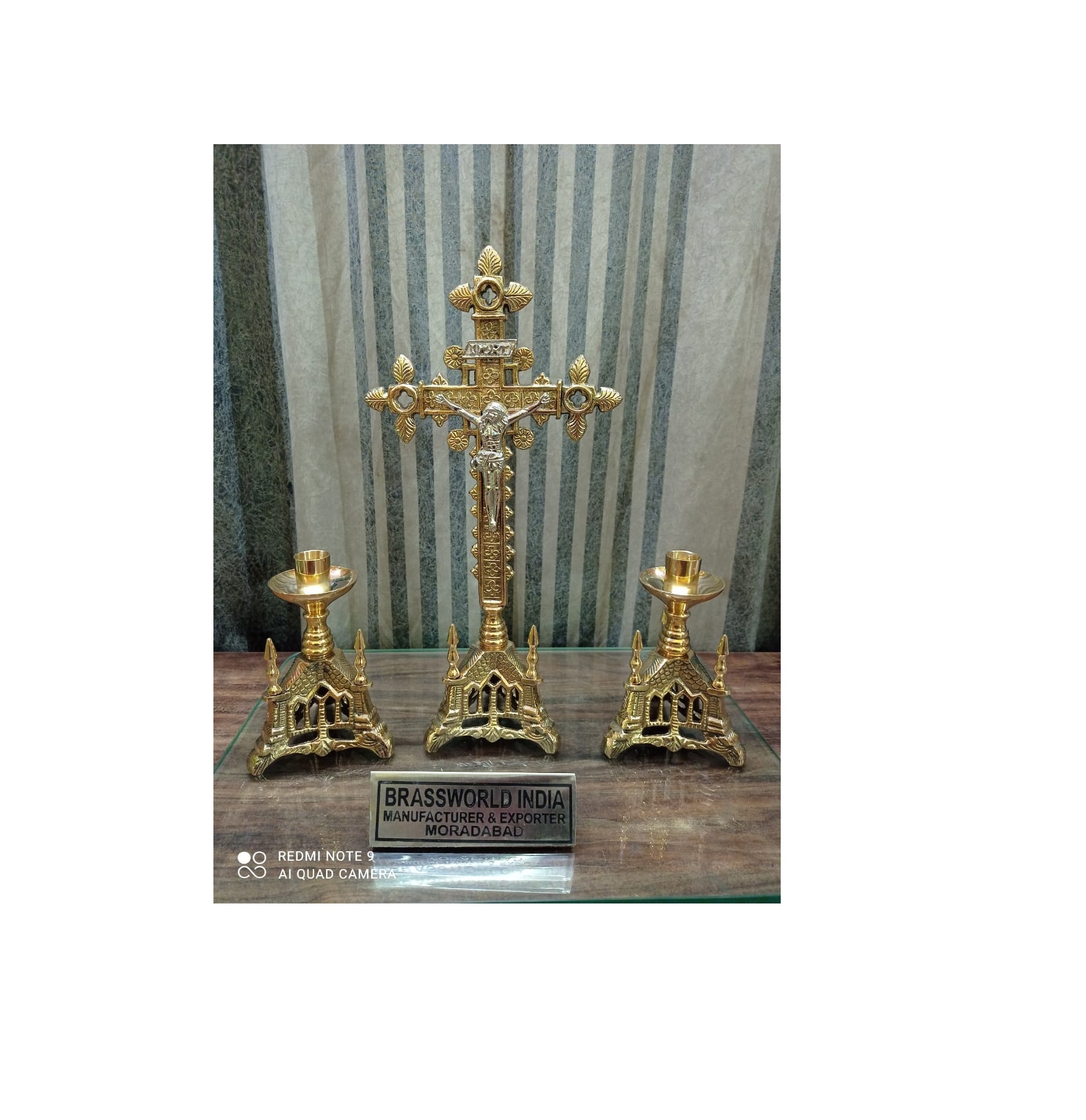 Brass Church Alter Set Of Three With Cross Church Supplies