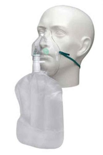 High Concentration Oxygen Mask - Soft Transparent Odor-Free Vinyl | Adjustable Elastic Strap, Non-Return Valves, Lightweight Reservoir Bag