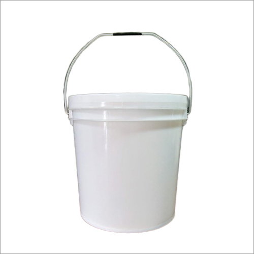 10 Ltr HDPE Paint Bucket - HDPE Material, 10L Capacity, White Color | Lightweight, Flexible Design, Easy to Clean, Plain Pattern