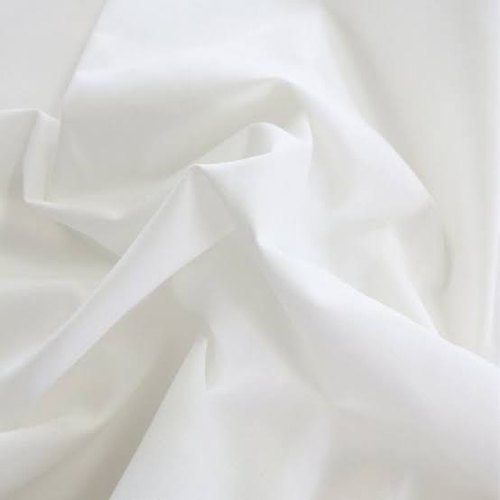 Dola Rfd Fabric - Polyester, 44 Inch Width, White Color, 65 Gsm, 7 Kg Weight | Plain Style, Washable, Ideal for Garment Use
