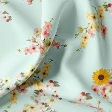 Japan Satin Digital Fabric - 44 Inch Width, Multicolour Printed Polyester For Tops/blouses/kurtis, Non-transparent, Comfortable Texture