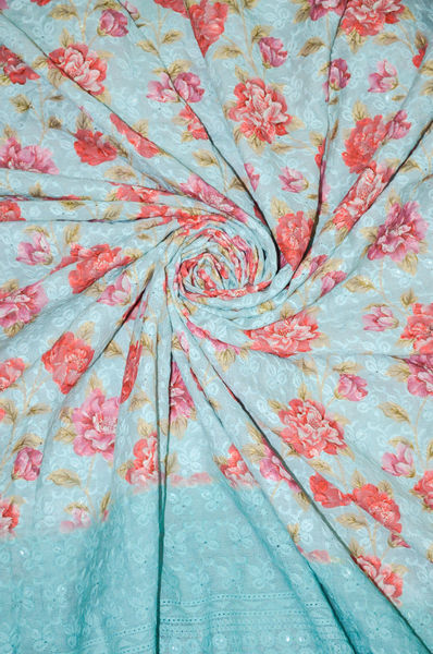 Swiss Cotton Digital Prints - 20 Meter Multicolour Digital Printed Polyester Fabric