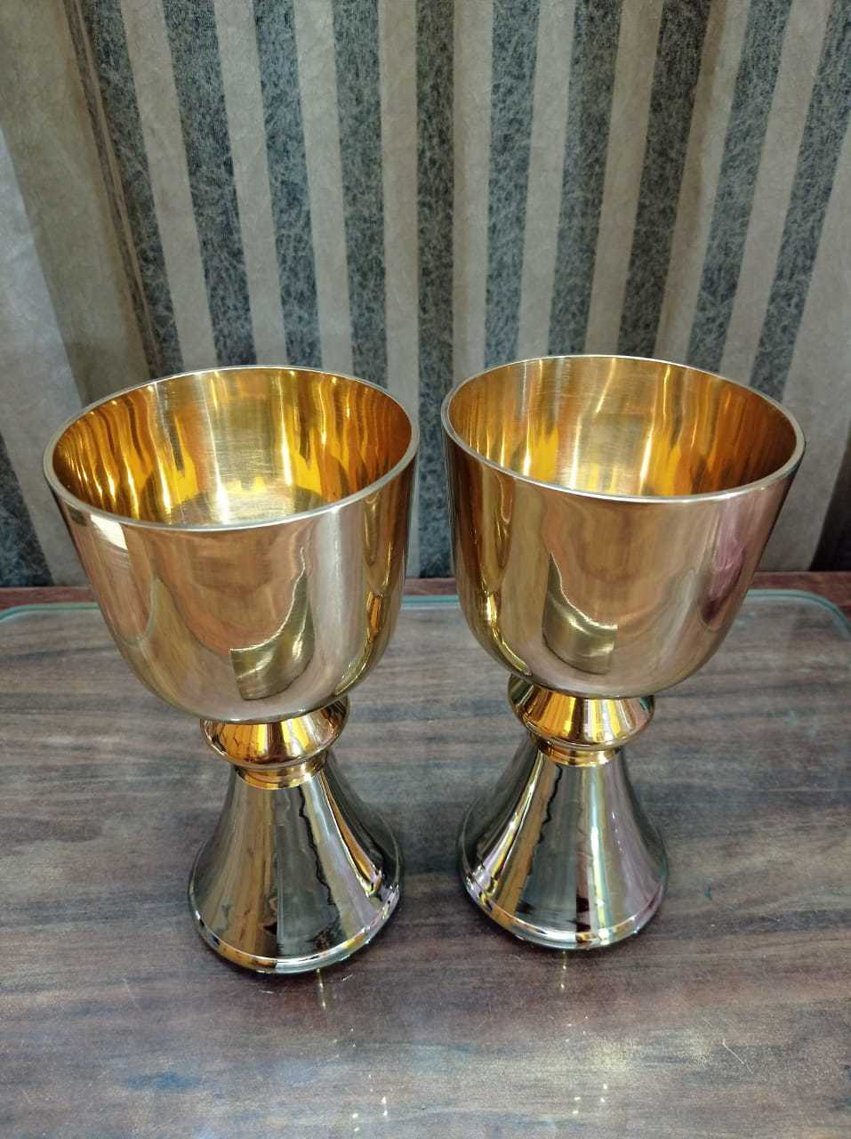 Brass Large Size Chalice And Paten Church Supplies