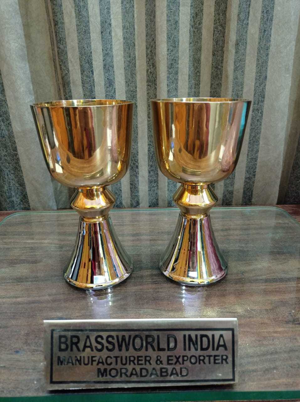 Brass Large Size Chalice And Paten Church Supplies