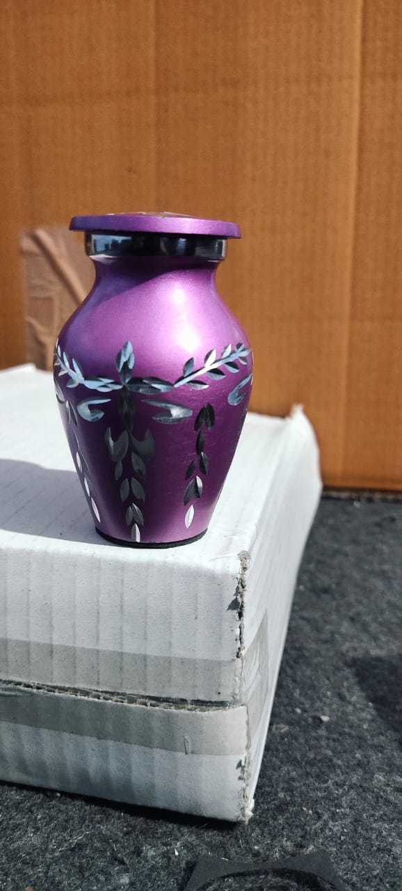 Aluminium Grey And Black Keepsake Urn
