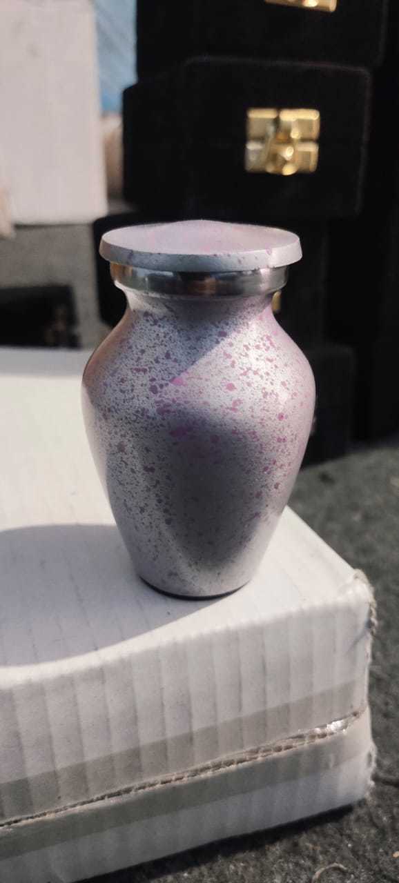 Aluminium Grey And Black Keepsake Urn
