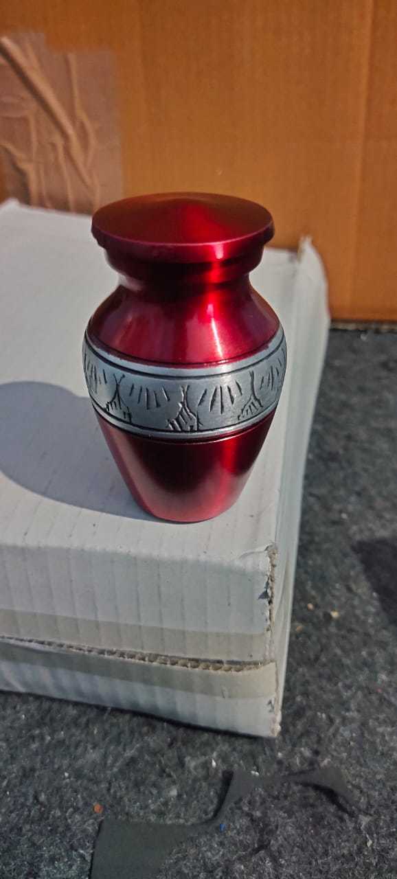 Aluminium Grey And Black Keepsake Urn