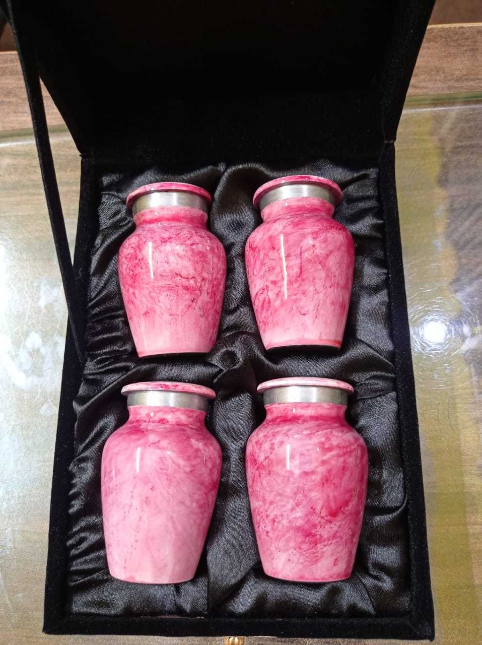 Aluminium Texture Red Colour Keepsake Urn