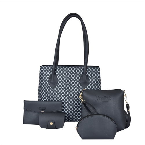 Ladies Handbag Combo Set - Black Zipper Closure | Stylish Women's Accessory Ensemble
