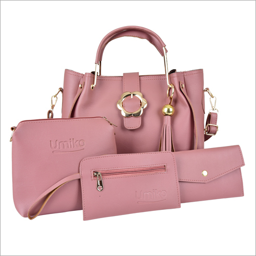 Pink Ladies Designer Handbag Combo Of 4 Set