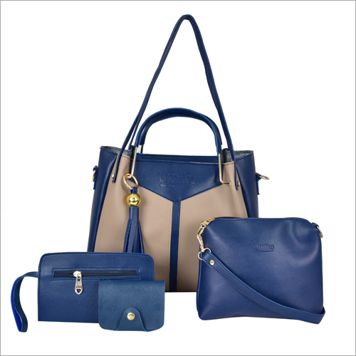 Ladies Designer Blue Handbag Combo Of 4 Set Gender: Women