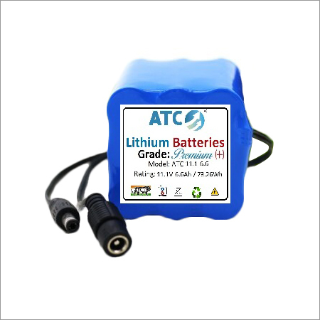 11.1V-6.6Ah Nmc प्रीमियम लिथियम बैटरी नाममात्र वोल्टेज: 11.1 वोल्ट (V)