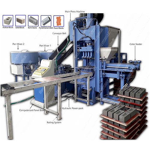 नीला स्वचालित बहुउद्देश्यीय ईंट और ब्लॉक बनाने की मशीन प्लांट