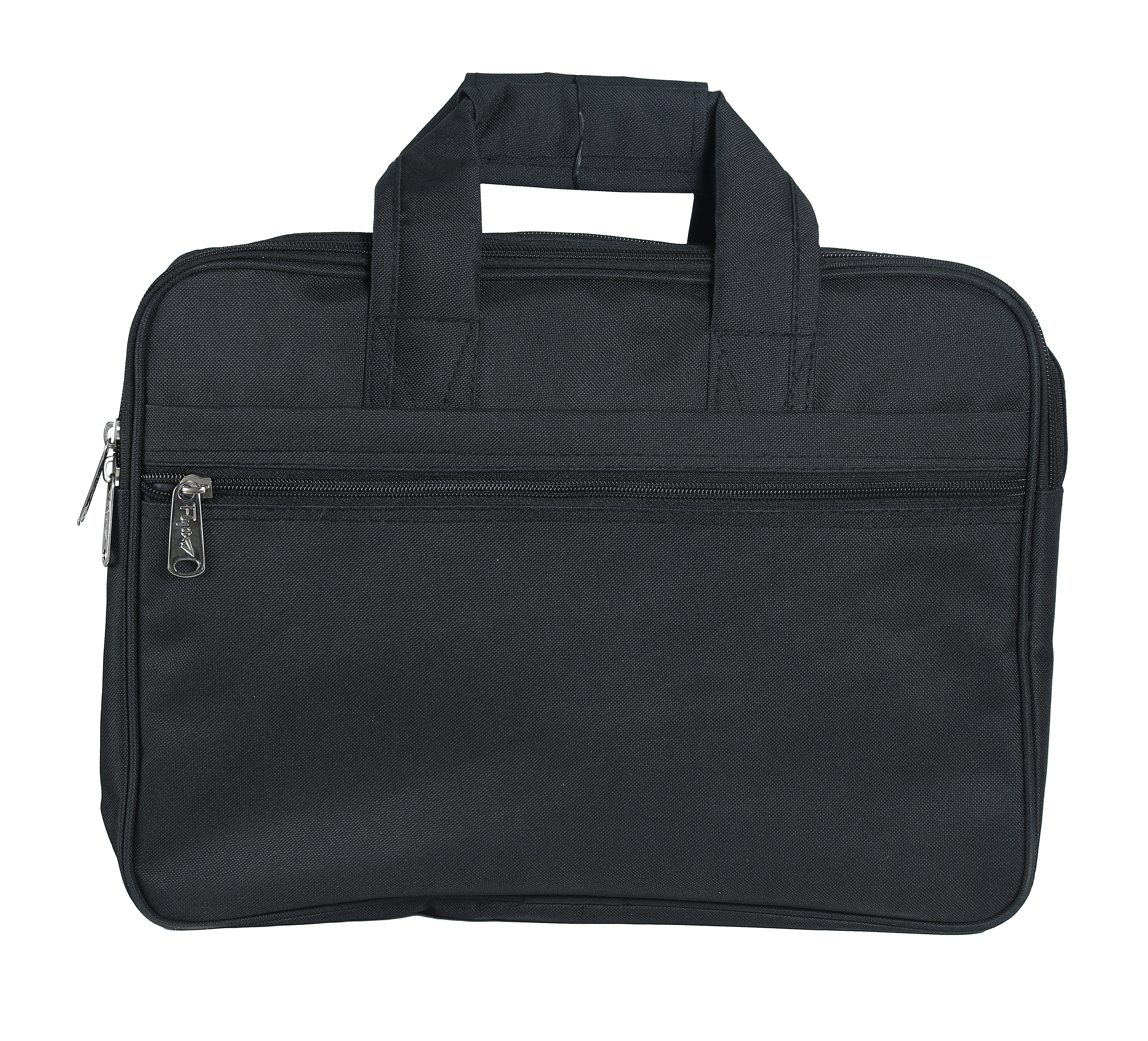 Executive Office Bag - 15x12x6 Inches, Black | 10 Liter Capacity, Plain Design, 3 Zippers, Customizable, Lightweight At 500 Grams